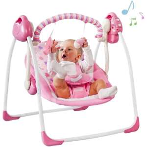Hordozható baba hinta és pihenőszék önműködő ringató funkcióval – rózsaszín (BBJ) 54246513 Baba pihenőszékek, Elektromos babahinták - Rózsaszín