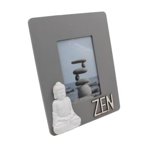 Angled view of Zen Meditation Picture Frame with Buddha Statue - 10x15 cm - Picture Frame