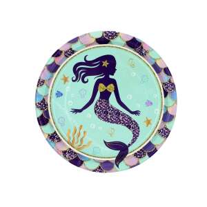 Talerz jednorazowy Sirén 23 cm z syreną - Talerz jednorazowy
