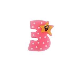 Pink Number 3 Anniversary Candle 54246603 - Candle