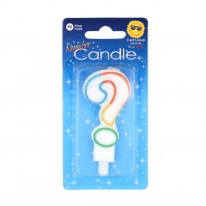 Number Candle multicolored question mark birthday candle in packaging - Candle