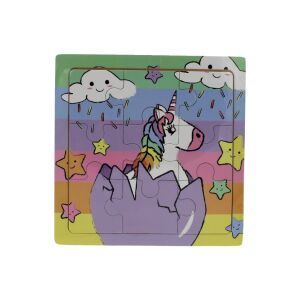 Fa Egyszarvú Puzzle, puzzle din lemn cu unicorn de 12 piese pentru copii - Puzzle 3D & Puzzle cu burete