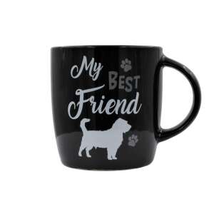 Black ceramic mug with "My Best Friend" text and a dog silhouette, perfect for dog lovers - Nekupto