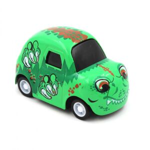 3/4 view of a green Mini Dinosaur Pull-Back Car Toy - Toy