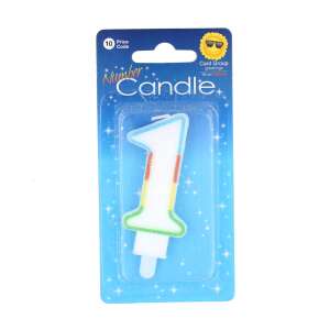 Multicolored Birthday Candle Number 1 54246828 - Candle