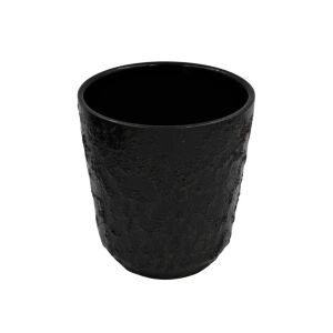 Black ceramic pot, 15x12 cm, suitable for small plants and succulents - Landscaping