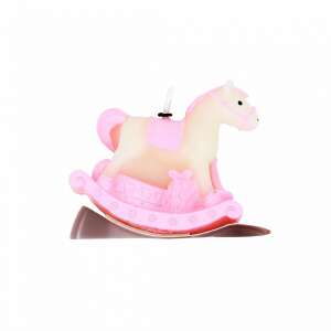 Розова фигурка на свещ кон, декоративна свещ - Свещ