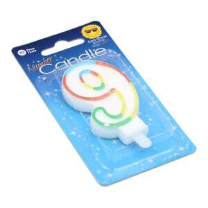 Многоцветна свещ за рожден ден номер 9