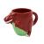 Angled view of T-Rex Ceramic Mug, 250ml, novelty dinosaur mug