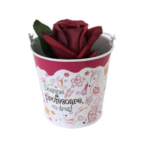 Fazekastarto Blumentopf mit Rose, Geschenk für Lehrerin - Nekupto