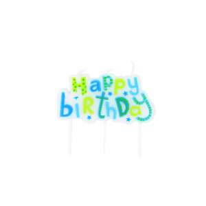 Happy Birthday Blue Party Candle 54247451 - Candle