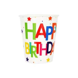 Чаша за еднократна употреба от хартия Честит рожден ден, 260ml - Стъкло за еднократна употреба
