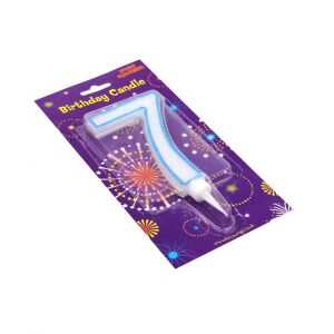 Niebieska gigantyczna świeca rocznicowa numer 7