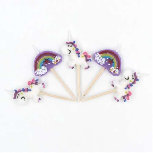 5 pcs Rainbow Pink Unicorn Candle Set 54247940
