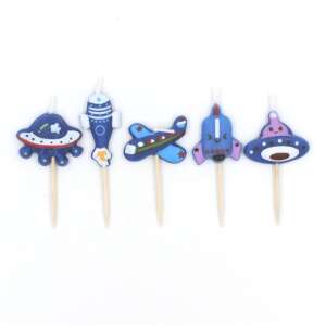 5 pc candle set airplanes and UFOs 54248513 - Candle