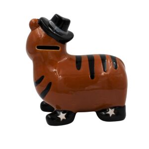 Elegancka skarbonka ceramiczna tygrysa