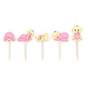 5-piece candle set baby girl party candles 54249828 - Candle