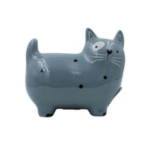 Ceramiczna skarbonka w kolorze szarego kota