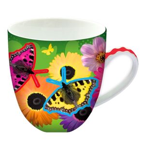 Pillangós Kerámia Bögre - Ceramiczny kubek z motylem, 400 ml - Nonbrand Kubek