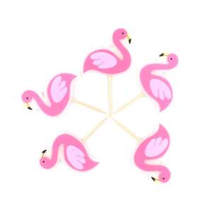 5er Pack rosa Flamingo Kuchentopper, Flamingo Party Dekoration - Kerzen
