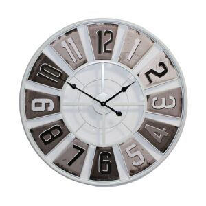 Modern White Metal Wall Clock - 80cm - Home Decor - Koopman