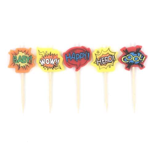 Party Candles Set with Funny Texts - 5 pcs