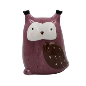 Lila kerámia bagoly malacka bank, elülső nézet - Koopman