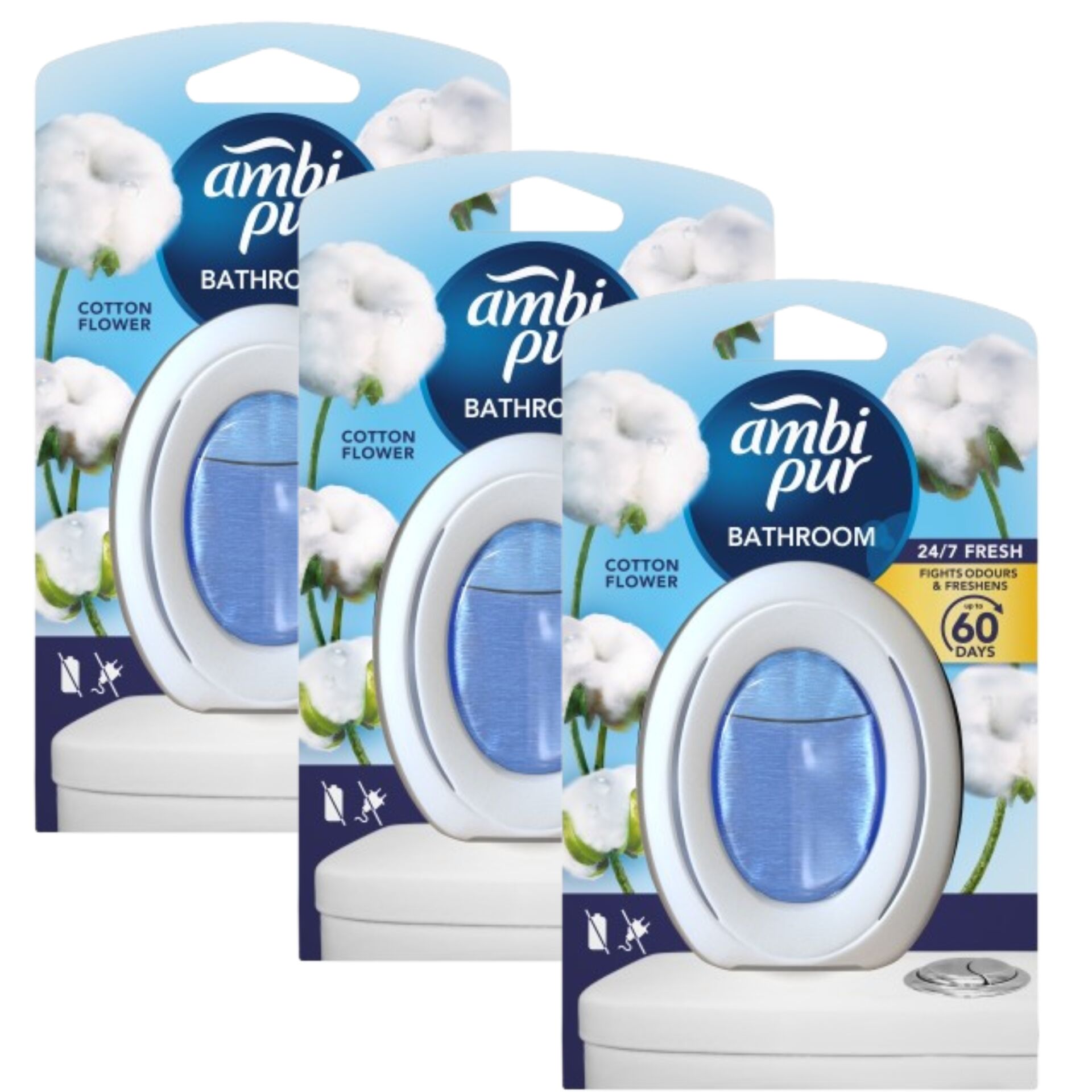 E-shop Ambi Pur Cotton Fresh Osviežovač vzduchu do kúpeľne 3db