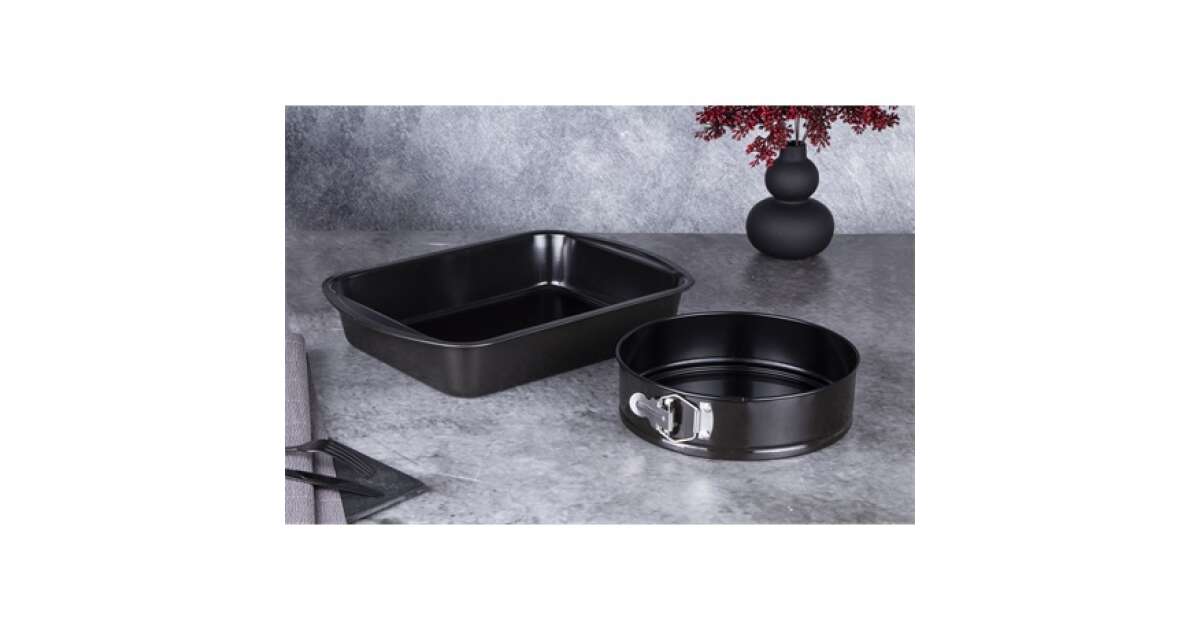 Berlinger Haus LP-KL-119P Metalik Çizgi Parlak Siyah Sürüm 2 parçalı pişirme kalıbı seti #siyah 54251468