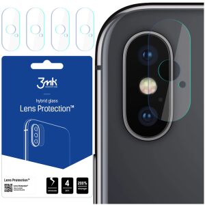 Protector obiectiv cameră 3MK iPhone X - Sticlă hibridă - 4 bucăți instalate pe iPhone X - 3MK Folii protecție