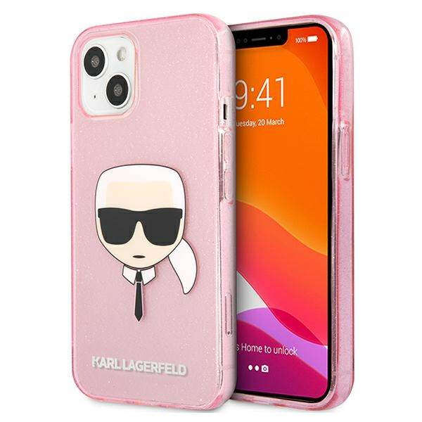 Karl Lagerfeld KLHCP13SKHTUGLP iPhone 13 mini 5,4&quot; rózsaszín csil...