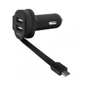 Încărcător auto Xqisit Dual USB + MicroUSB - 6A - Incarcatoare auto
