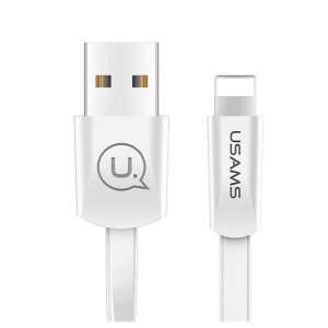USAMS U2 Noodle Flat Cable, 1.2m white Lightning to USB cable for iPhone 5/6/7/8/X - Computers and Accessory
