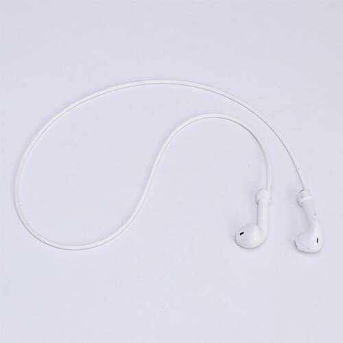 Fehér fejhallgató pánt, fejhallgató pánt Apple AirPods-hoz, fejhallgató pánt vezeték nélküli fejhallgatókhoz, fejhallgató pánt fülhallgatókhoz, fejhallgató pánt sportoláshoz, fejhallgató pánt futáshoz, fejhallgató pánt edzőterembe, fejhallgató pánt nyakra, fejhallgató pánt kényelemhez, fejhallgató pánt biztonsághoz