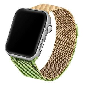 Apple Watch Milánói Szövésű Óraszíj - Zöld/Arany - 38/40/41mm