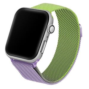 Apple Watch Zöld/Lila Szövet Óraszíjjal - Okosóra szíj