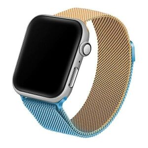 Pasek Apple Watch Milanese - 38/40/41mm - Niebieski/Złoty - Pasek do inteligentnego zegarka