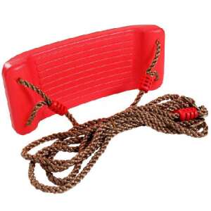 MS-871 Piros műanyag hinta gyerekeknek állítható kötéllel - Kültéri hinta