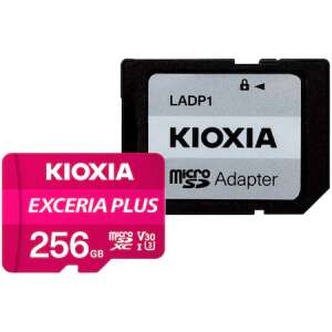 Memóriakártya MicroSD Kioxia Exceria Plus, 256GB,UHS I U3+ adapter, LMPL1M256GG2 54309328 