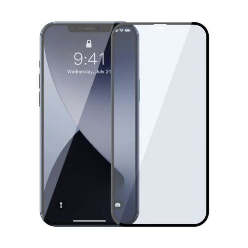 2 Db Üvegfólia Csomag iPhone 12 Pro Max, Baseus, Fekete szélekhez, Kék fényszűrő 54316832