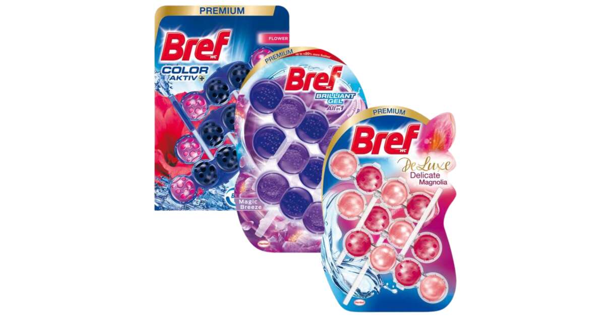 Bref WC Brilliant Gel Duopack toilet Block Flower Cleaning Balls