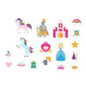 Unikornisok - Buddy & Barney autocolante pentru baie, un set de jucării de baie pentru copii cu unicorni, prințese și alte personaje fantastice - Jucarii de baie