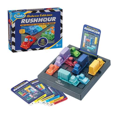 ThinkFun Rush Hour Deluxe Edition logikai játék, forgalmi dugó kirakós, agytorna, stratégiai játék, gyerekeknek és felnőtteknek, 60 kihívás, 4 nehézségi szint