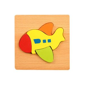 Elevated wooden airplane puzzle for toddlers - Baby Puzzle