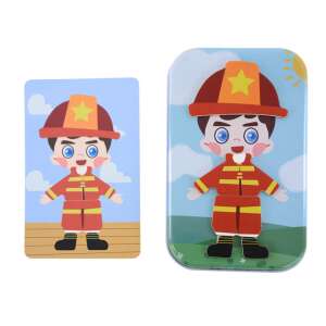 Magnetic dressing game for boys in a metal box, featuring a firefighter character - Nonbrand Developmental Toy for Preschooler