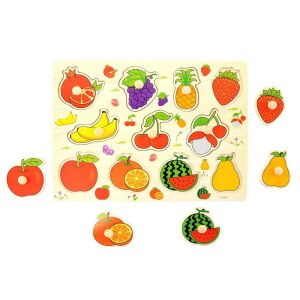 Fogantyús puzzle - gyümölcsök, wooden fruit puzzle for toddlers - Baby Puzzle