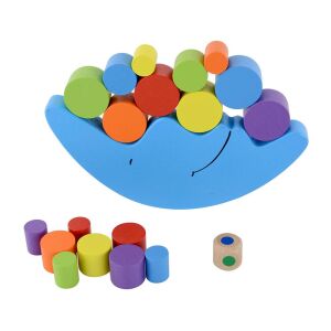 Fa Egyensúlyozó Játék Hold - Joc de echilibru din lemn cu cilindri colorați - Nonbrand Jocuri si jucarii educative