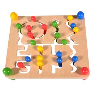 Fa Golyópálya Game - Fine Motor Skills Development - 29x29cm, wooden ball maze toy for toddlers, fine motor skill toy - Nonbrand Developmental Toy for Preschooler