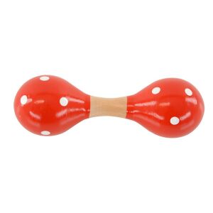 Fa Dupla Maraca - Pöttyös - 12 cm, red wooden double maraca toy instrument with white dots - Toy Instrument
