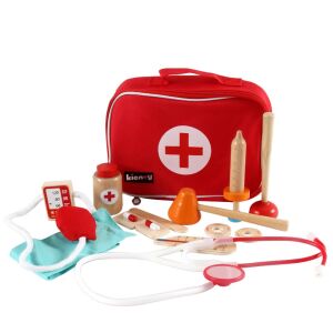 Kienvy Orvosi játékszett textil bőröndben, szerepjáték orvosi készlet gyerekeknek - Orvosos játék
